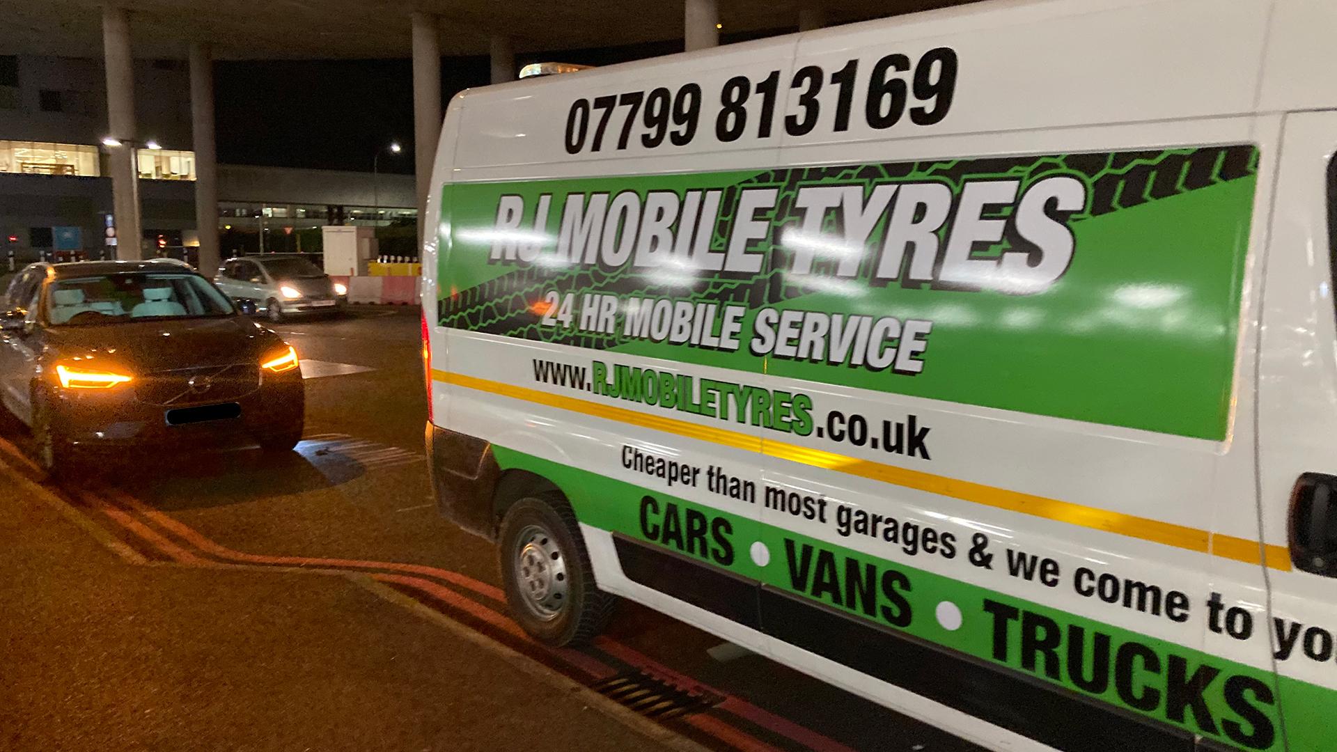 Night Time Call Out at Gatwick - RJ Mobile Tyres - 24 Hour Emergency Call Out