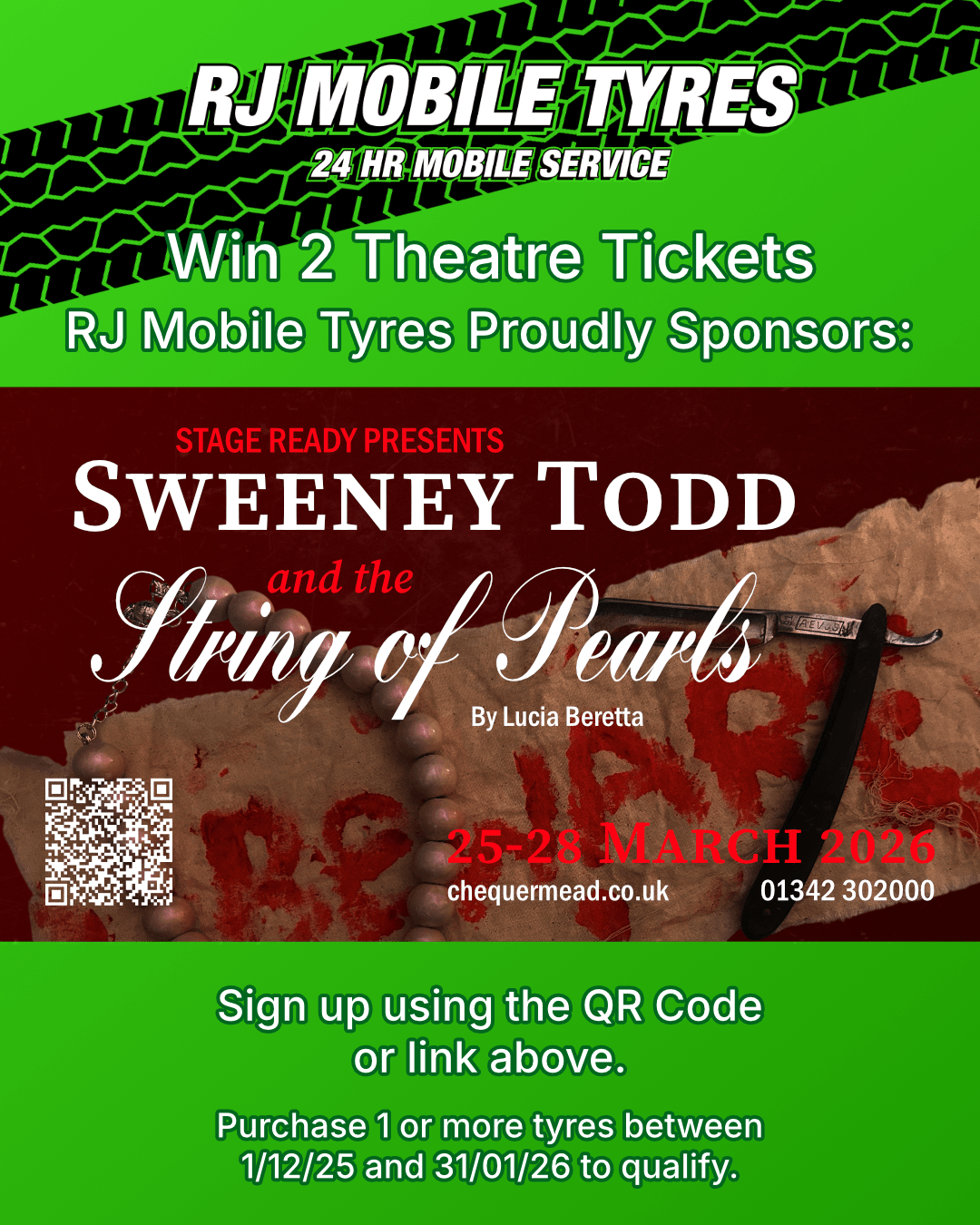 RJ Mobile Tyres Sponsors Sweeney Todd and the String of Pearls